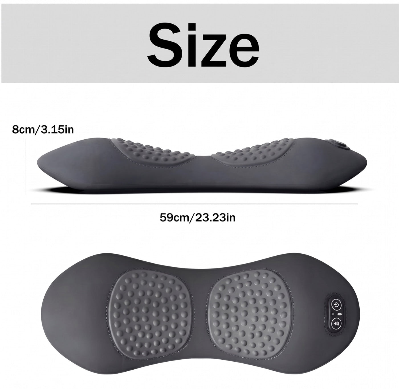 Size diagram, 59 by 8 centimeters